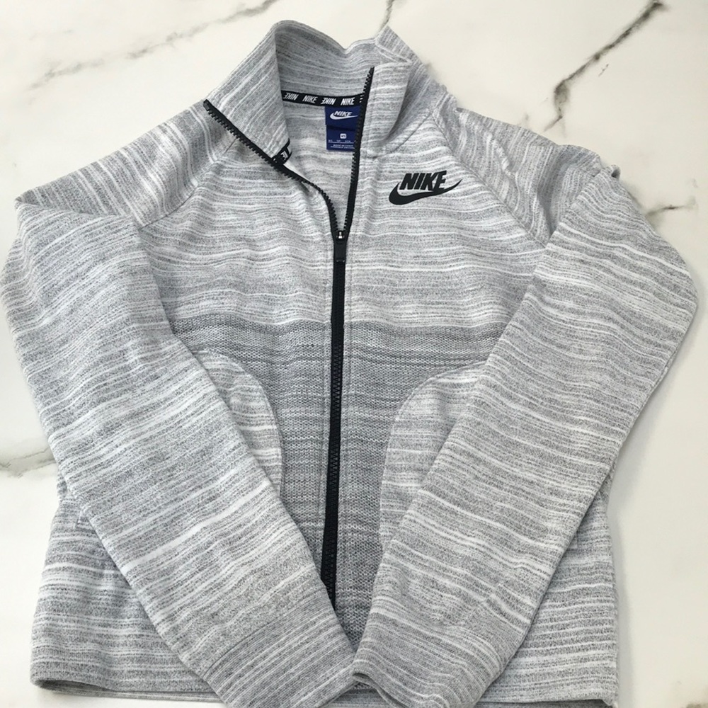 Nike zip up grey sweat shirt